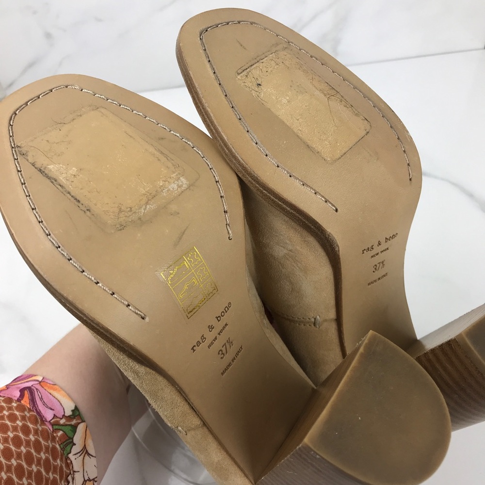 Rag & Bone Suede Stacked Block Heels Myra 37.5 - image 7